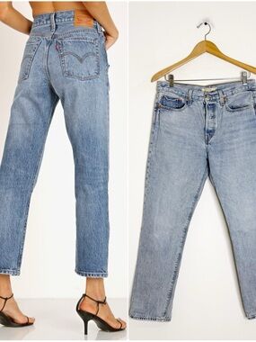 Levi’s Wedgie Straight Jeans 30 Light Wash High Rise 28 Inseam